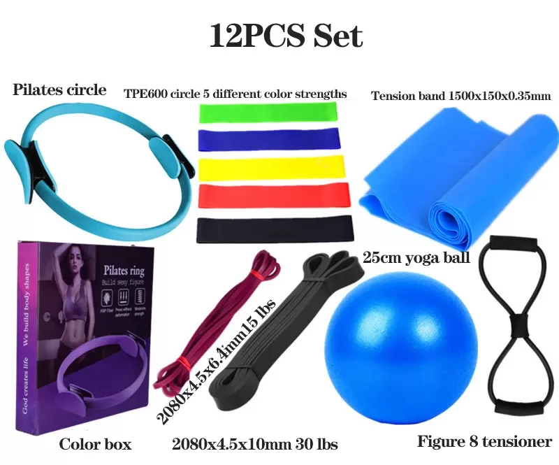 Kit de Pilates Solo - 10 peças + Fisioball (25cm) - Imagem 2