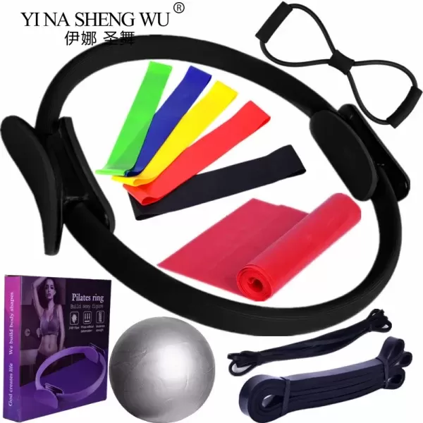 Kit Pilates AOOSA – Anneau, Ballon, Bande élastique, Cercle De Résistance – Fitness, Remodelage Corporel, Correction Posturale